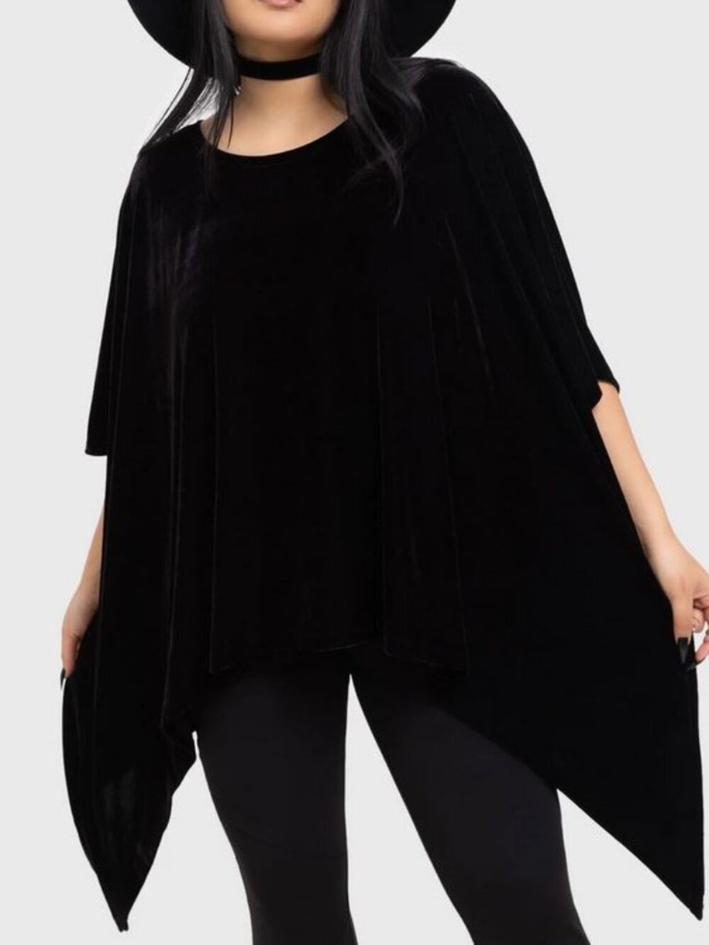 NEW Killstar Lurid Velvet Black Loose Drape High Low Oversized Shirt Size M/L - Picture 5 of 5
